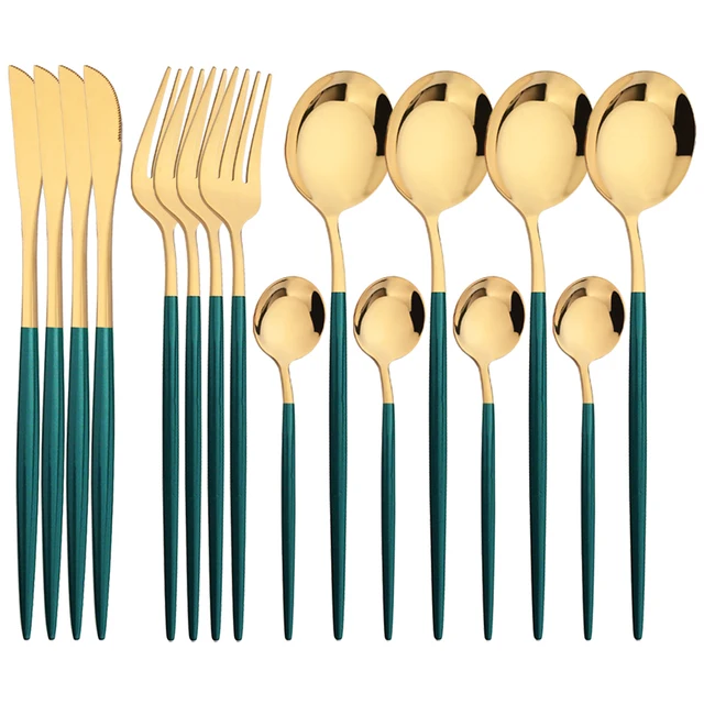 

Набор столовых приборов из нержавеющей стали Green Gold 16 шт.