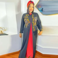 md african plus size chiffon boubou elegant women party dress 2 pieces set wedding party evening gown muslim kaftan abaya robes