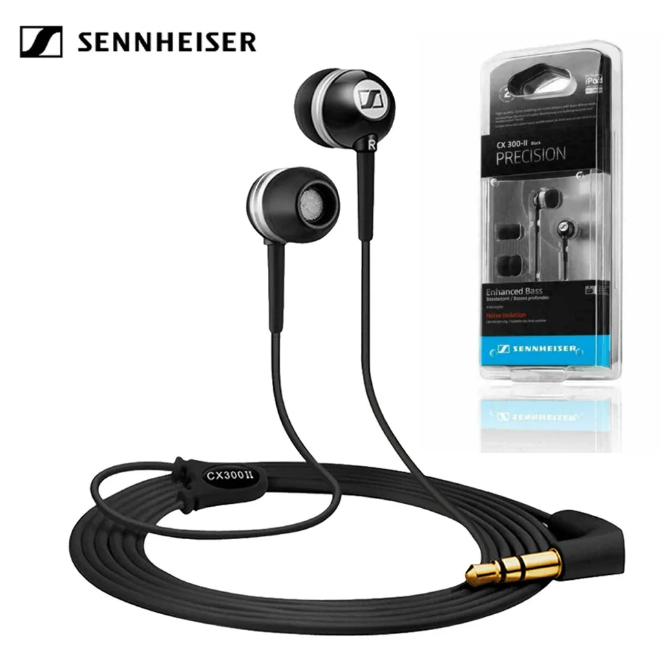 

Original Sennheiser CX300-II Precision In-Ear only Headphones Deep Bass Earphones 3.5mm Wired Stereo Music Headset Sport Earbuds