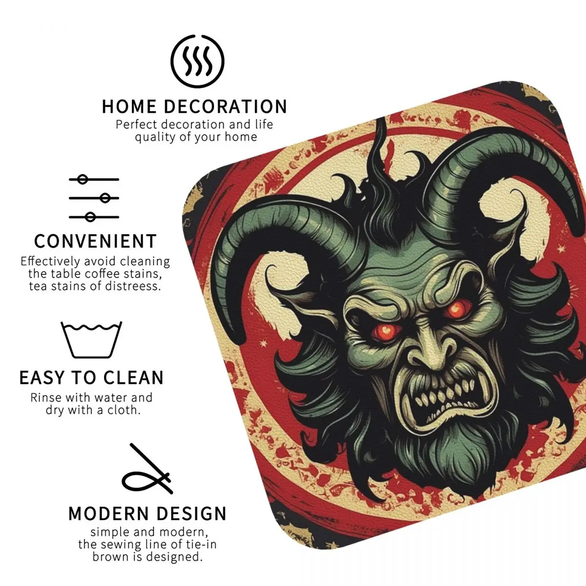 Krampus 3- Holiday Folklore-Krampusnacht Подставки Кухонные салфетки Изоляционные коврики для