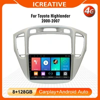android 4g carplay car radio multimedia video player 9 inch 2 5d navigation gps for toyota highlander 2000 2007 autoradio