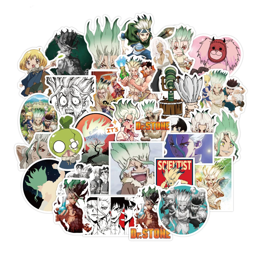

50 шт., водонепроницаемые наклейки «Dr.STONE»