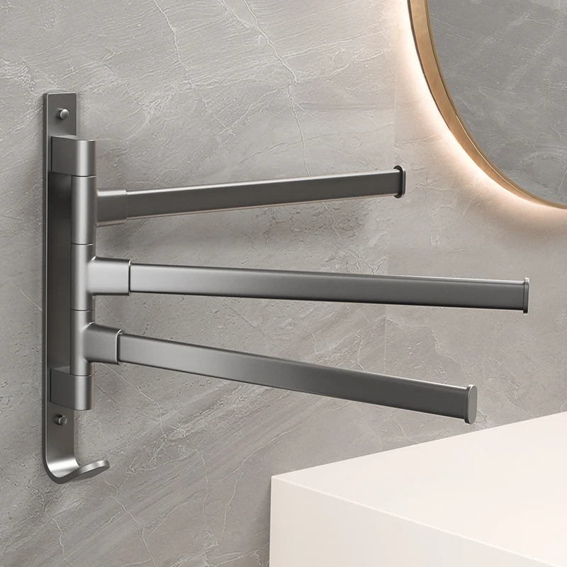 

Вращающийся Алюминиевый Держатель Для Полотенец Для Ванной Комнаты, Экономия Места