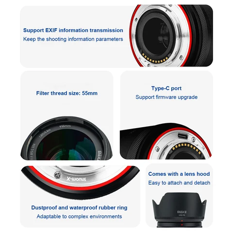 Объектив Meike 33mm F1.4 AF с большой апертурой для беззеркальных камер с байонетами Z, Fuji X, Sony E (ZV-E10 II, A6600, A6400, A5000)