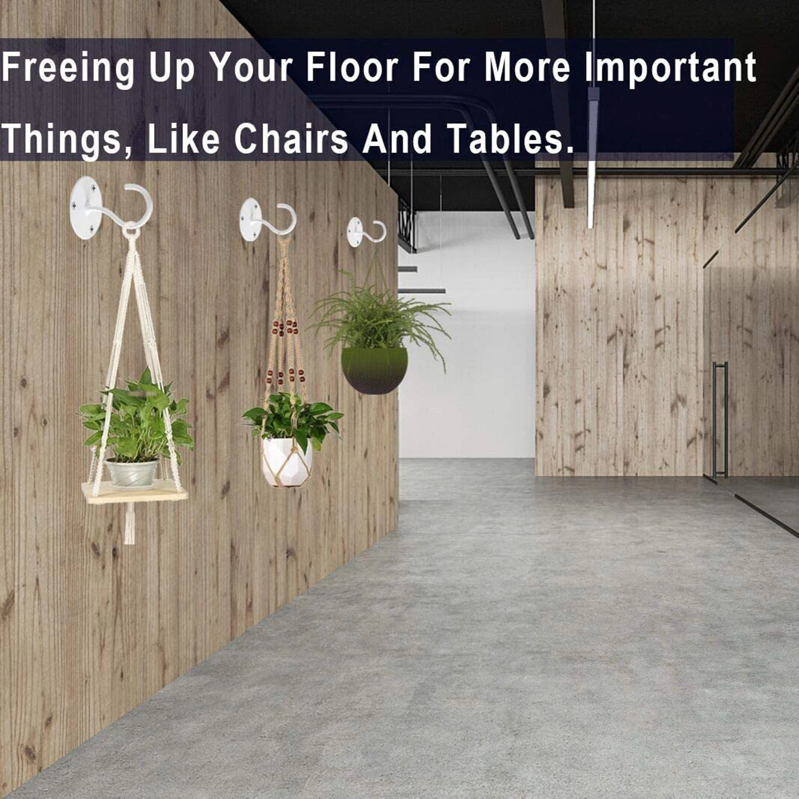 

Metal Wall Mount Plant Bracket Wall-mount Iron Ceiling Hooks For Indoor & Outdoor Decor Black/White