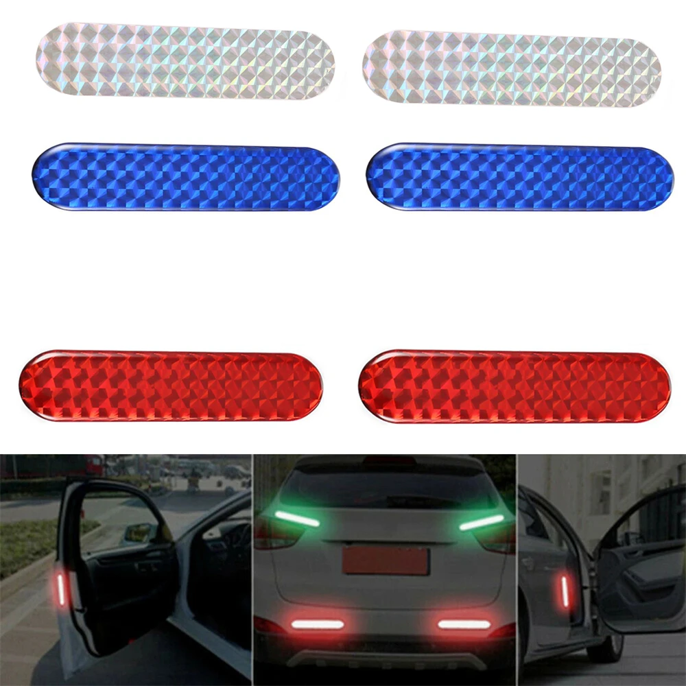 Car Reflective Sticker Door Safety Warning Mark Reflector Tape Strips Auto Motorcycle Bike Stickers with 3 Colors |