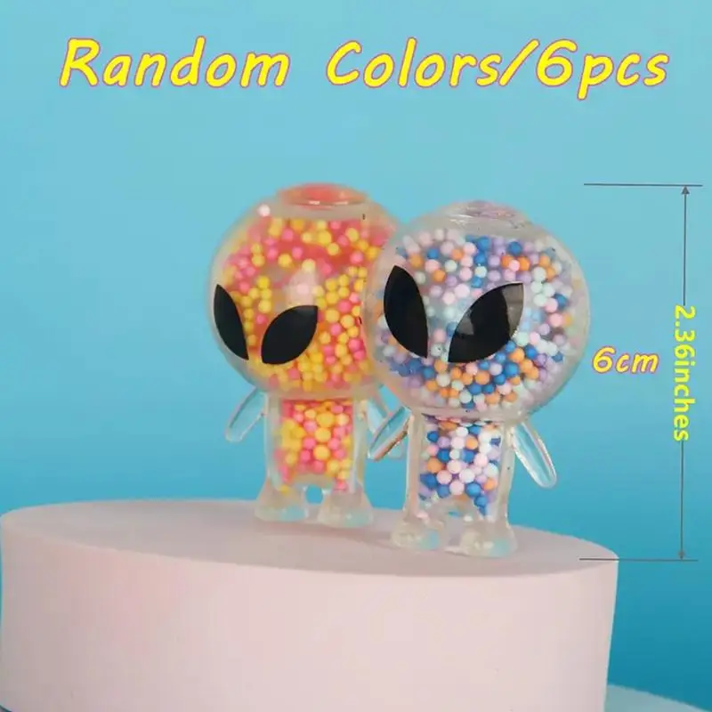 Пришельцы игрушки-сжималки с красочными бусинами сжимаемые Сенсорные игрушки