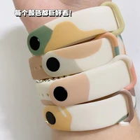 for mi band 7 6 5 4 3 nfc printing silicone watch band morandi color bracelet for mi band 7 6 watch band bracelet sports wrist
