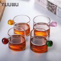 nordic style coffee cup with glass ball handle small capacity tea water cup saucer espresso cup steak juice bucket table decor