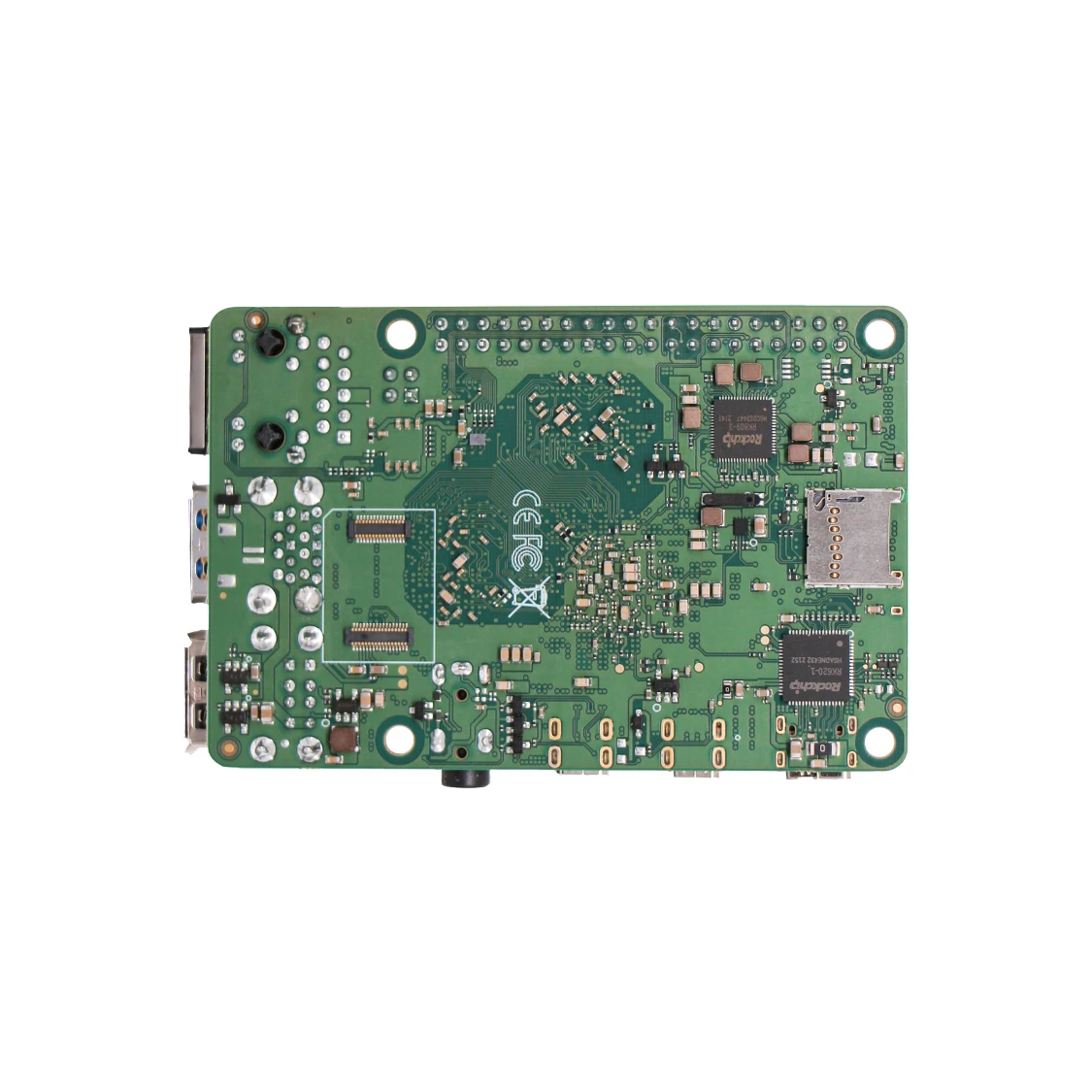 Фото AvaCoreRadxa ROCK 4C+, HDMI с поддержкой 4K, RK3399-T, 6-ядерный процессор SBC, Wi-Fi 5 и Gigabit Ethernet, одноплатный компьютер №3