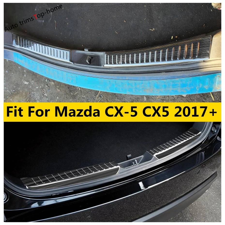 

Защитная накладка на ножку заднего бампера автомобиля, защитная Накладка на порог двери багажника для Mazda CX-5 CX5 2017-2022, автомобильные аксессуары из нержавеющей стали