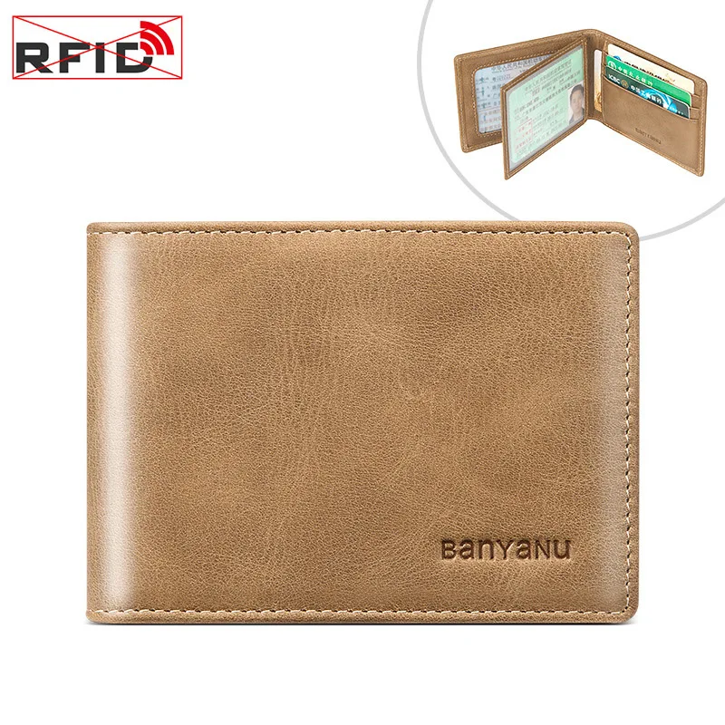 

Luxury Genuine Leather Card Holder Wallet for Men Women RFID Blocking Credit Card Wallet Case Slim Driving License Cardholder
