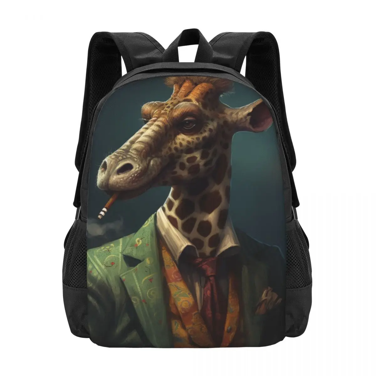 

Giraffe Backpack Gangster-style Godfather Trekking Backpacks Youth Design Print High School Bags Modern Rucksack