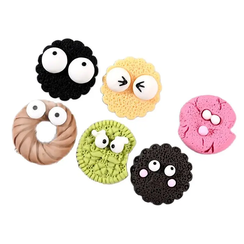 

10Pcs 22mm Cute Mini Cartoon Food Cookies Flatback Resin Cabochons Scrapbooking For DIY Jewelry Craft Decoration Accessories