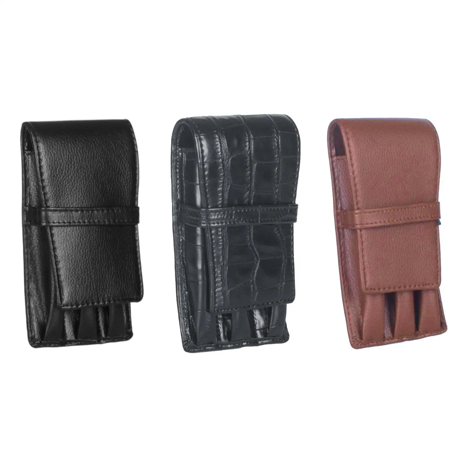 Кожаный чехол для перьевой ручки с 3 слотами ручек ручной работы мужчин в
