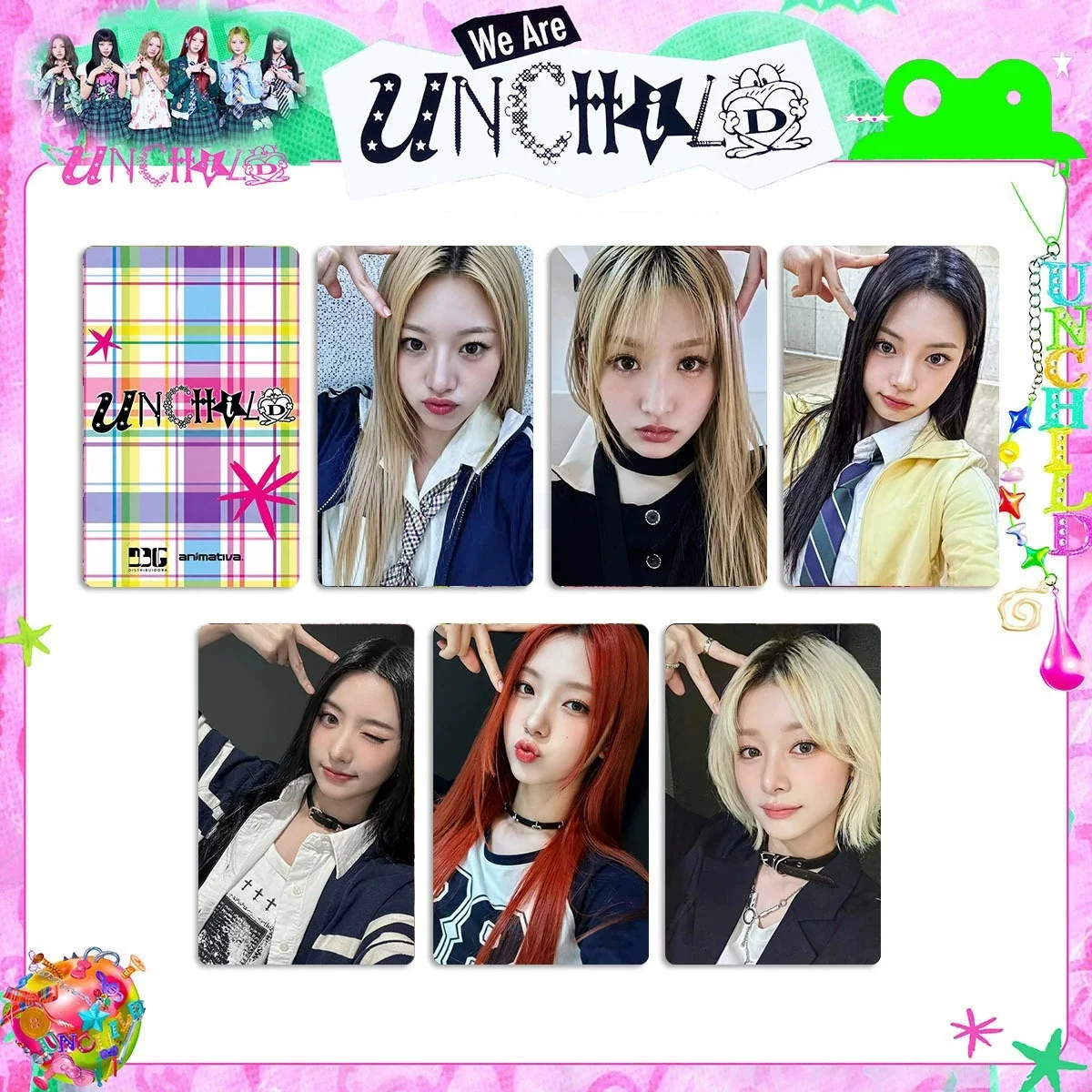 Фото Набор из 6 фотокарточек UNCHILD для косплея, HD LOMO-карточки UNCHILD с YEEUN, HEEKIE, TINA, AKO, EVON, HAEUN, подарок для фанатов косплея №2