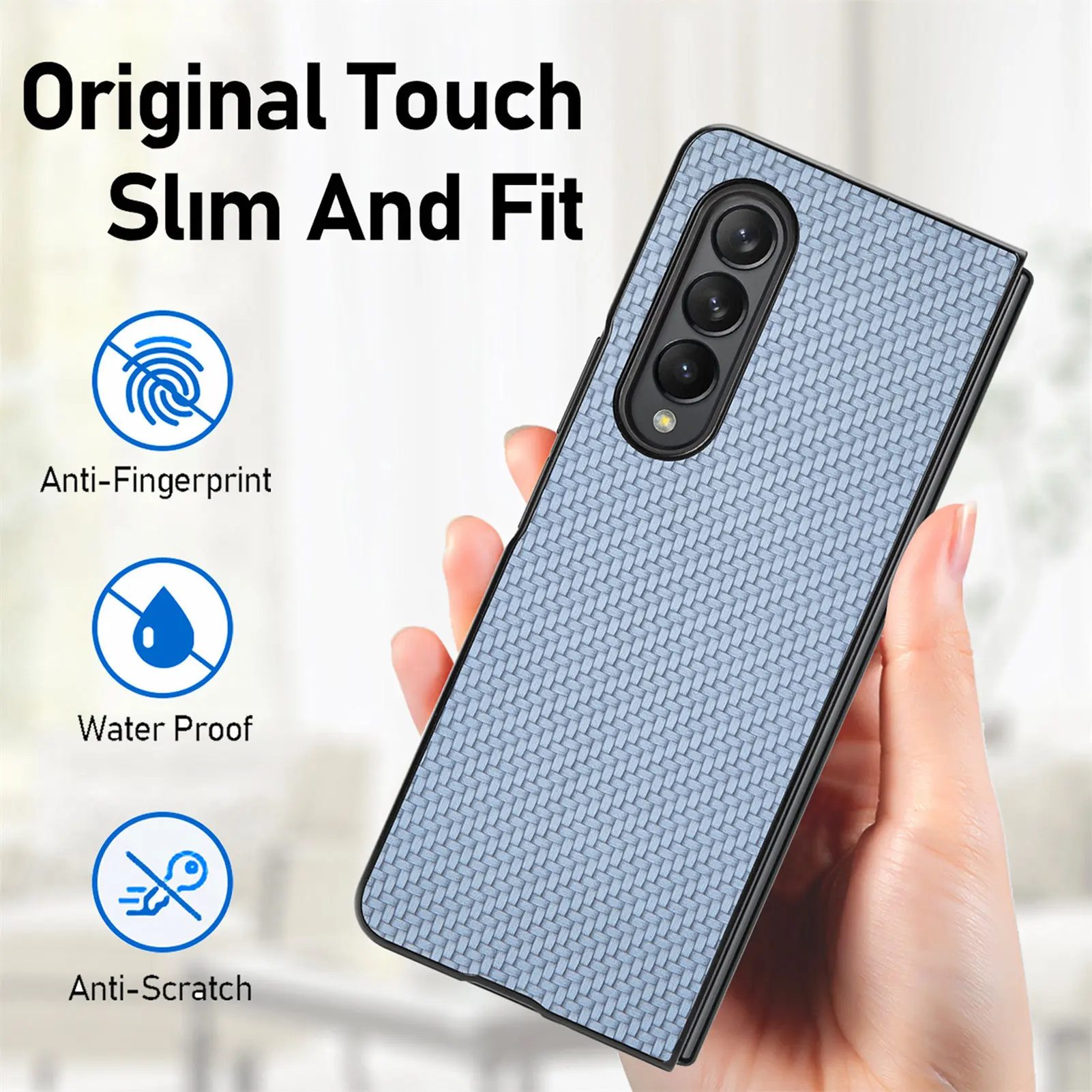 Carbon Fiber Slim Back Cover Hard PC Bumper Shockproof For Samung Galaxy Z Fold 4 3 2 Fold3 Fold4 5G 2021 7.6'' phone case