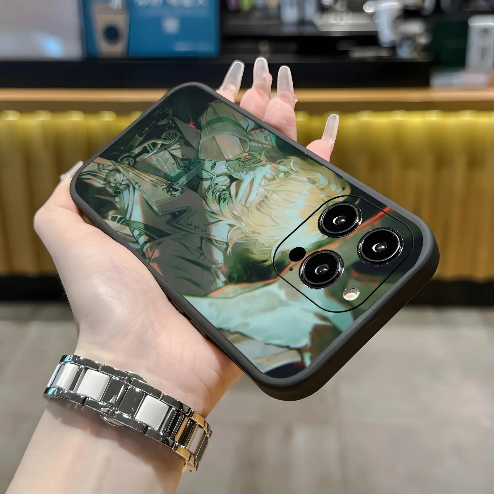 Фото Чехол для телефона iPhone 17 16 16e 15 14 13 12 Plus Mini Pro Max, мягкий черный противоударный чехол Wuthering Waves LUUK HERSSEN №2