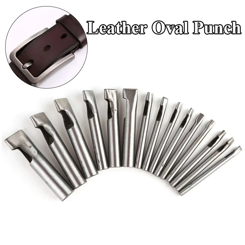 Hole Puncher Leather Oval Hole Punch Steel Craft Hollow Hole Punch Leather Tools Leather Belt Hole Punch DIY Handmade Tools