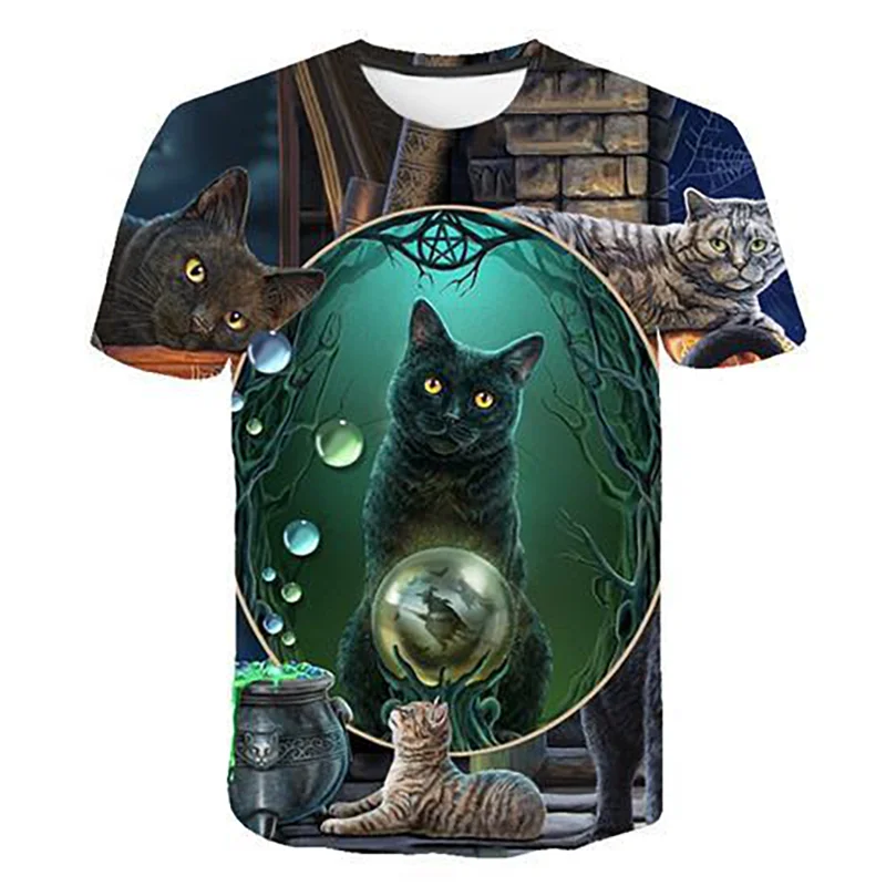 

Summer 3D printing Cat Men And Women Selling O-Neck T-Shirt Fashion Short Sleeve Comfortable Casual Oversized T-Shirt Streetwear