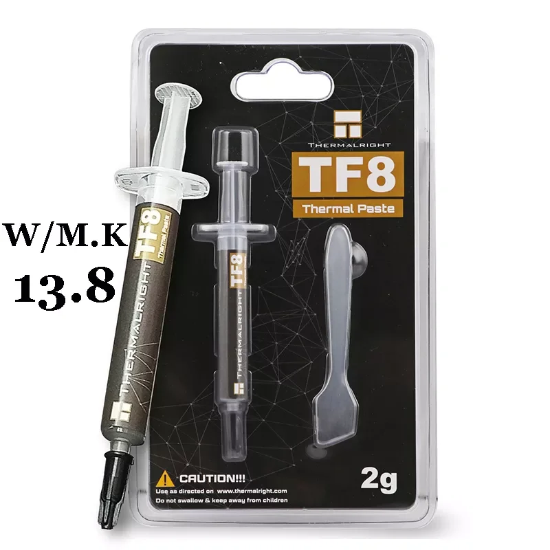 

Thermalright TF8 high performance CPU/GPU thermal grease thermal conductivity (W / M-K) 13.8 2g/5.8g/12.8g optional