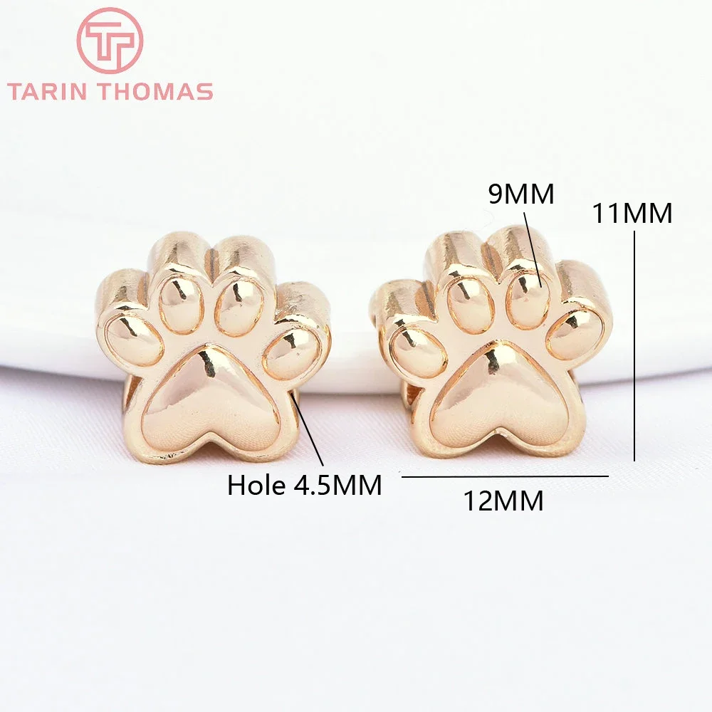 (7563) 6 шт. 12x11 мм 24-каратного золота в форме когтей макропористые бусины браслет