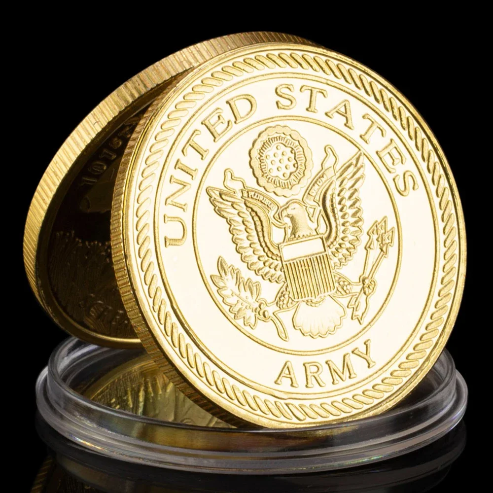 Сувенирная монета 101-й воздушно-десантной дивизии армии США позолоченная