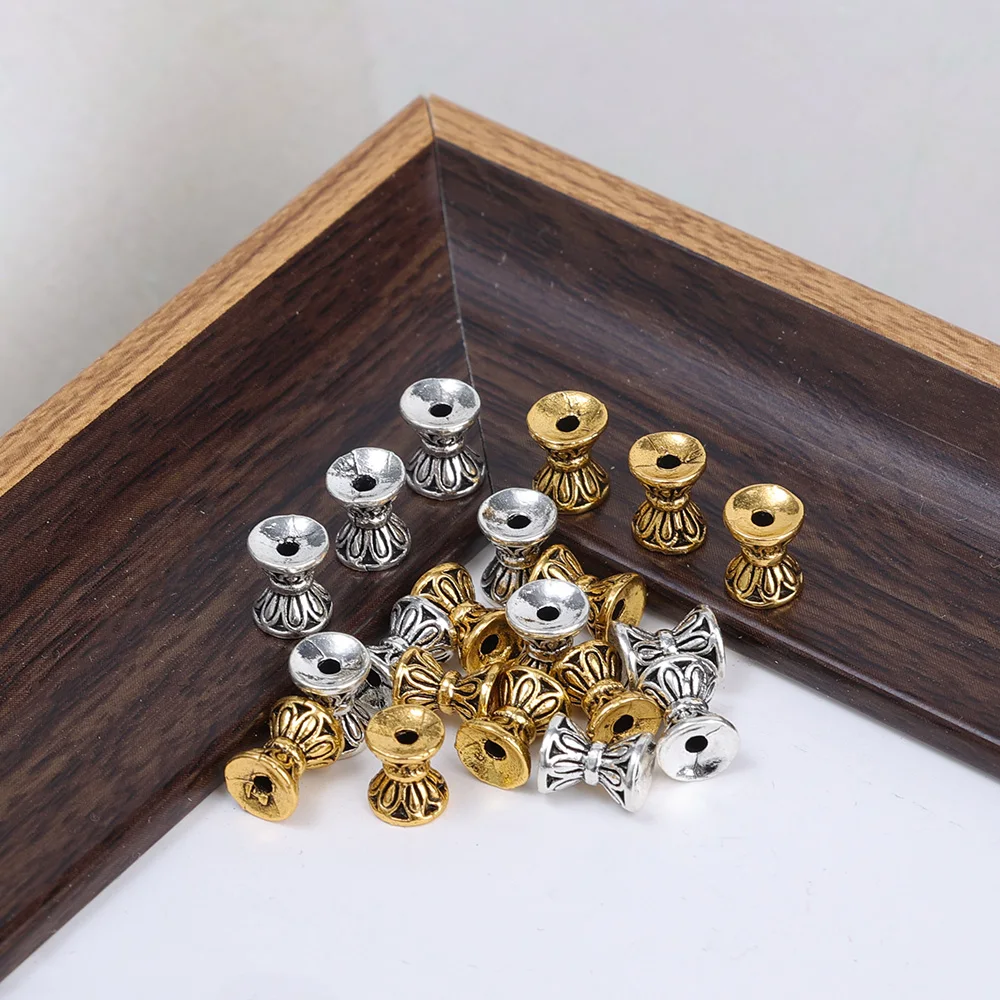 Винтажные двухсторонние бусины в форме лотоса с основанием 10/20/30/40/50 шт