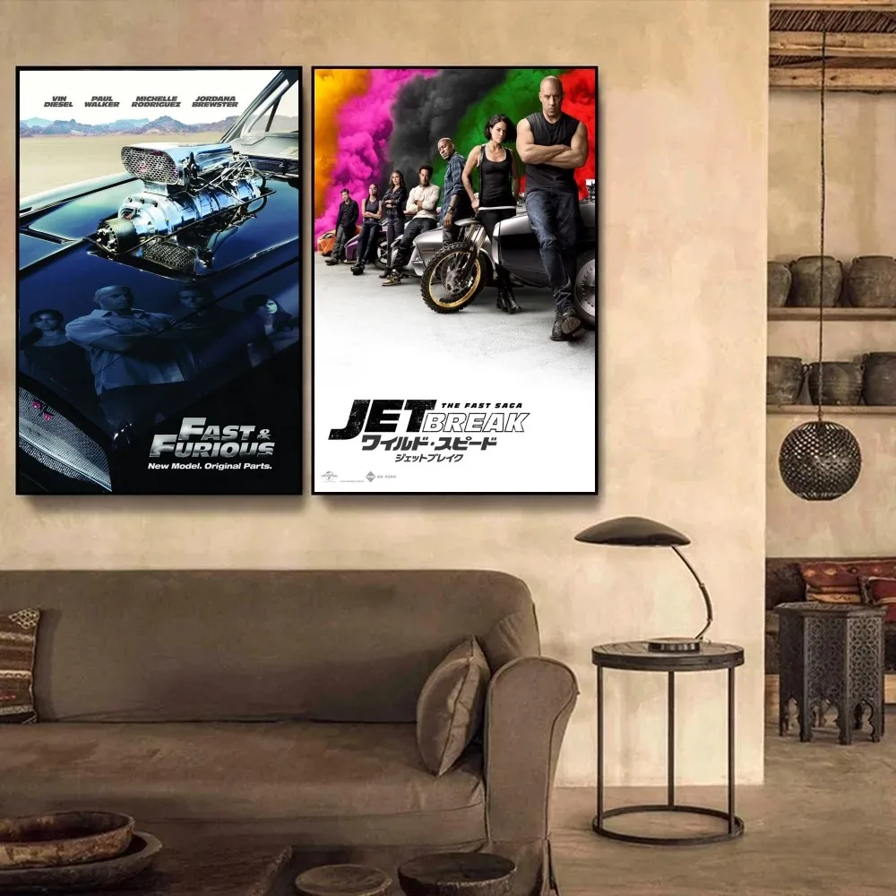 The Fast And Furious Poster Kraft Club Bar Paper Vintage Wall Art Painting Bedroom Study Big Szie Sti