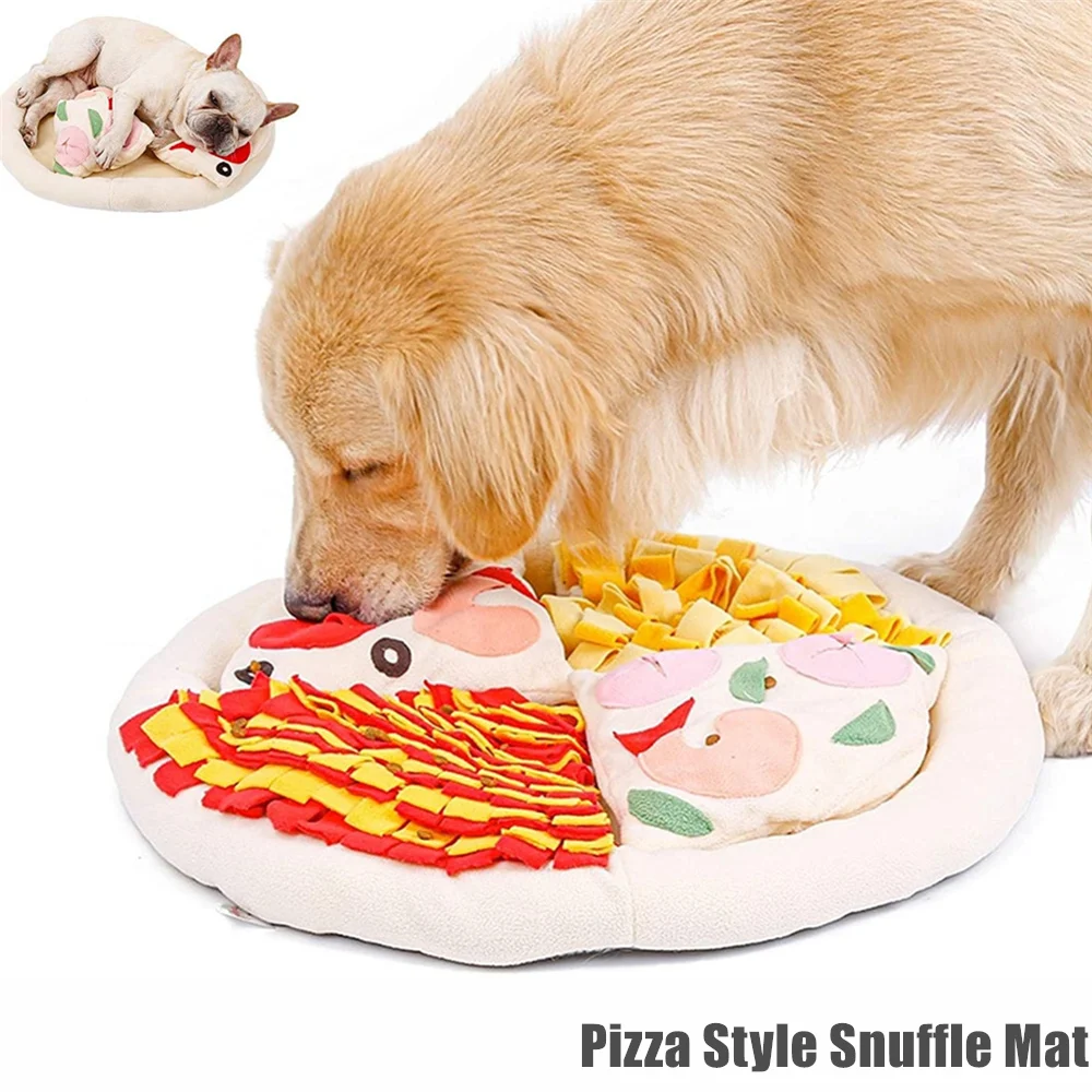 

Dog Snuffle Mats Removable Pizza Shape Pets Feeding Mats Dog Puzzle Interactive Toys Snow Slow Food Training Pads for Puppies