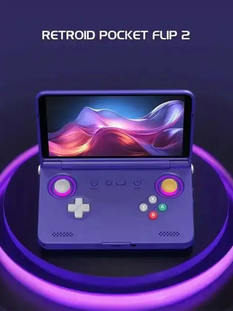Фото Портативная игровая консоль Retroid Pocket Flip 2 RP Flip 2, игровая консоль в стиле ретро, 5,5 дюйма, AMOLED, сенсорный экран PSP PS2 SD865 Android13 №4