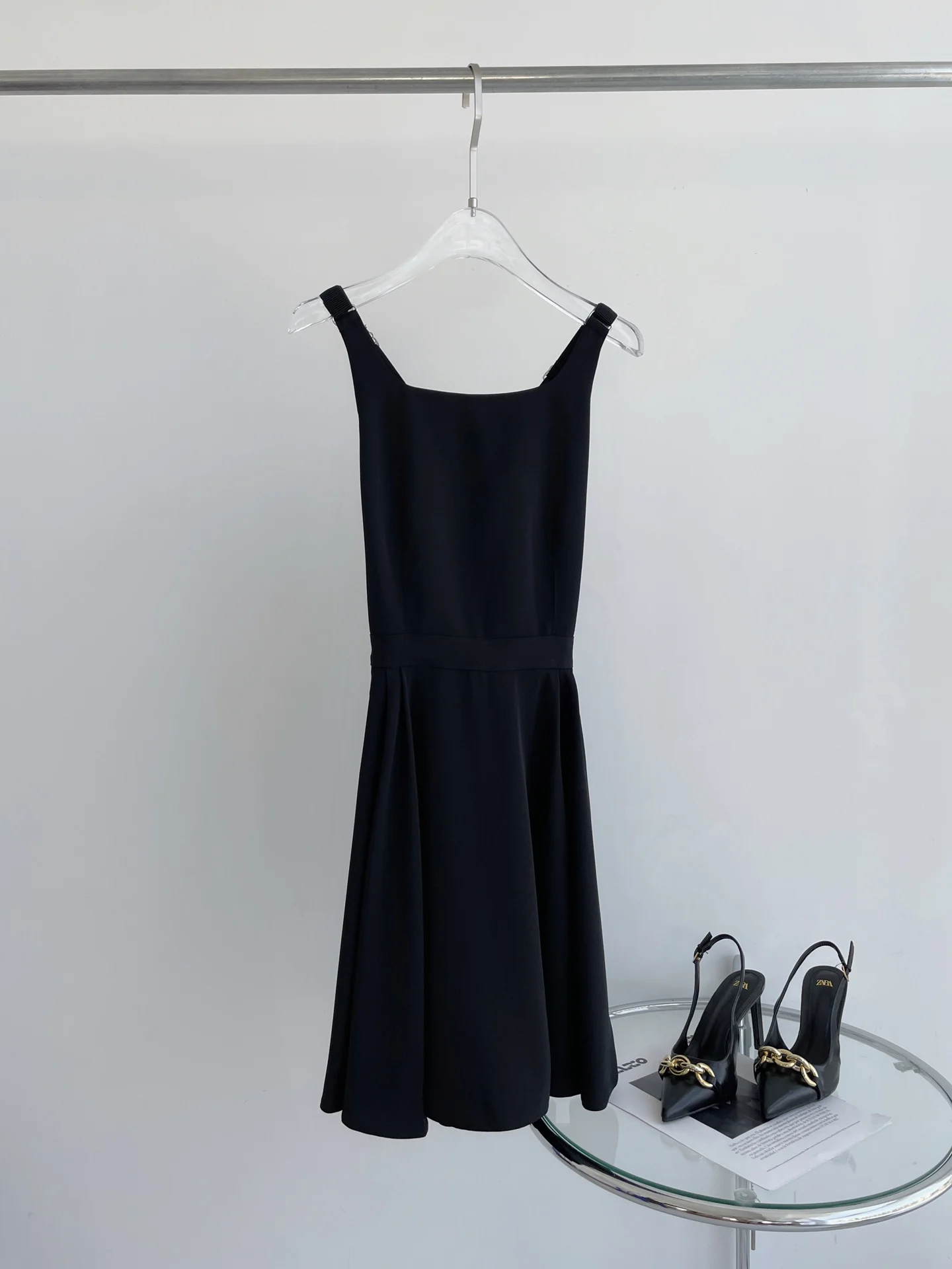 

Новинка весна-лето 2022, женское темно-синее однотонное платье с юбкой-жилетом