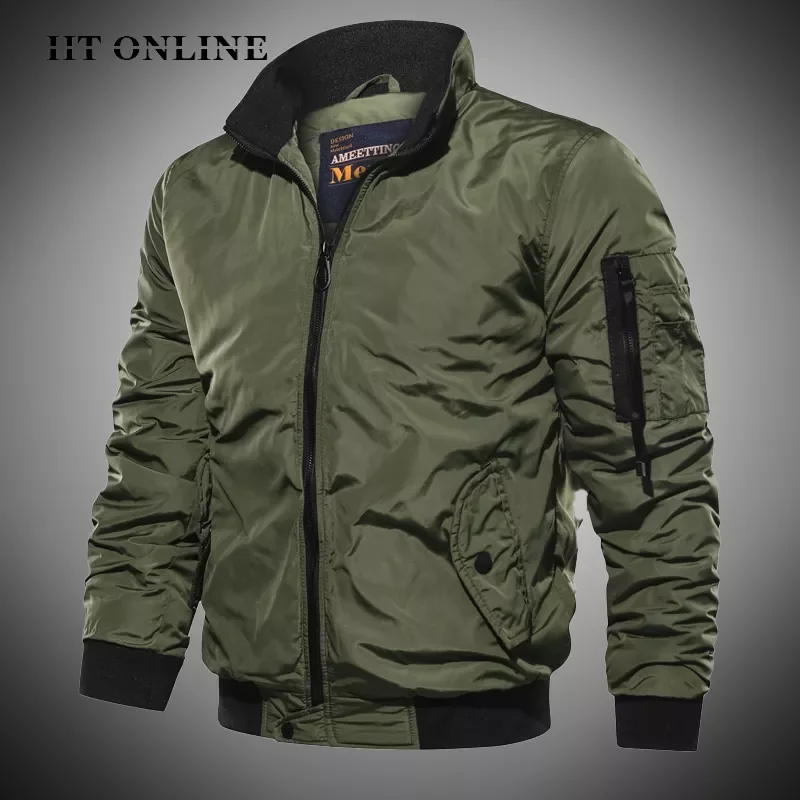 

NEW 2023 Hop Bomber Jacket Men Fashion Thick Military Men's Windbreaker MA-1 Pilot Jackets Men Casual 2022 Autumn Winter Str