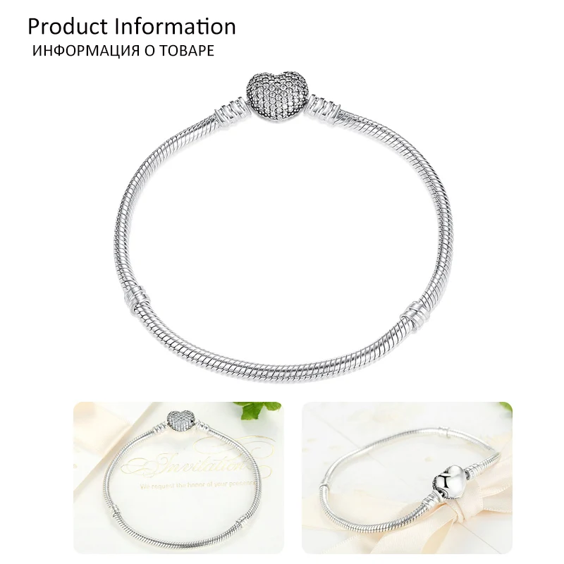 

Genuine Bracelet Silver 925 Jewelry Snake Chain Bangle & Bracelet For Women Silver 925 Original Jewelry Valentine Gift