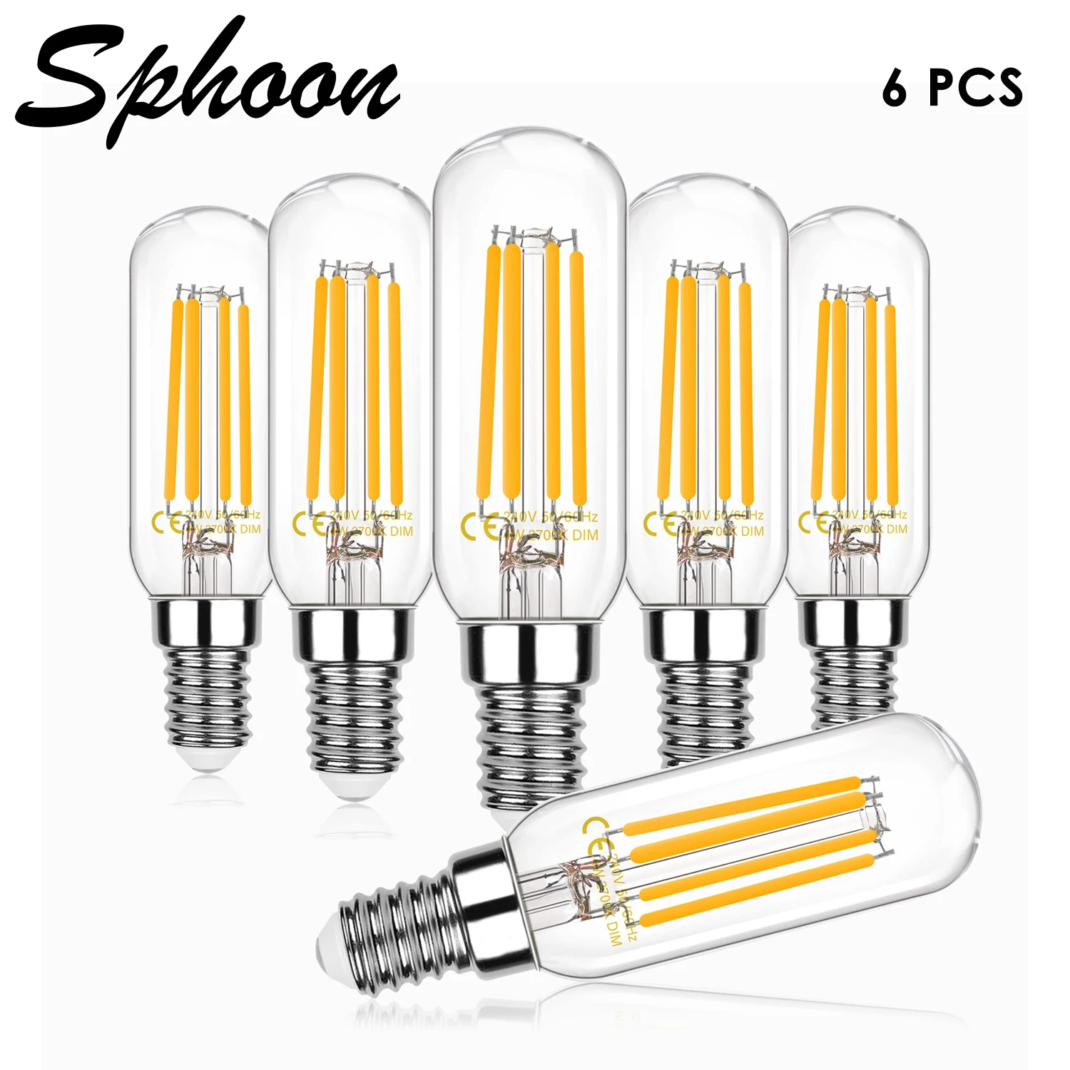 Фото 6 упаковок T25 E14 канделябры, лампы, трубки 4 Вт, равные до 40 Вт, лампа с вытяжкой для плиты, люстра T6, светодиодная лампа Эдисона с регулируемой яркостью, домашний декор №1