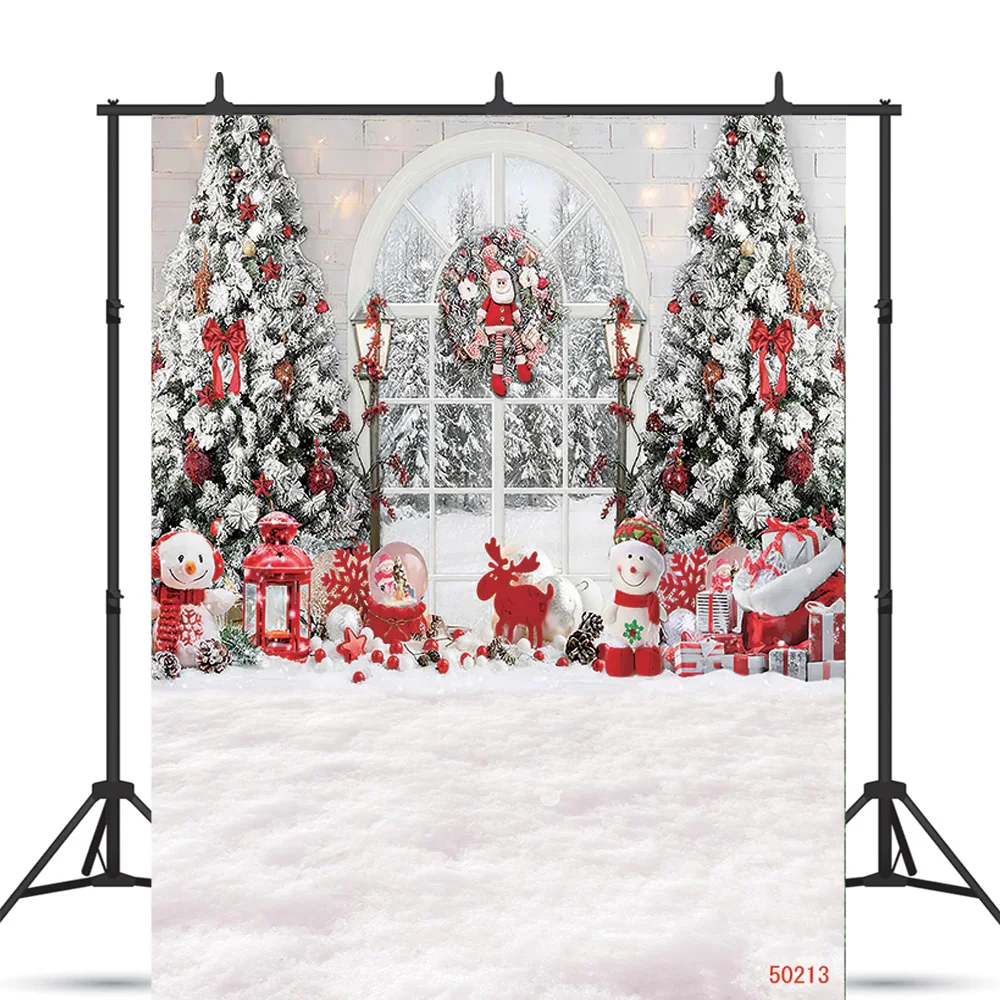 

SHENGYONGBAO Art Fabric Christmas Theme Photography Background Props Pine Tree Family Festival Backdrops For Photo Stdio ZM-12
