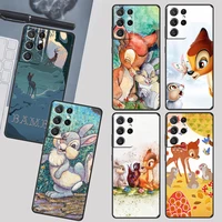anime bambi cartoon case for samsung galaxy s22 s21 s20 ultra plus pro s10 s9 s8 s7 4g 5g tpu black phone cover capa coque shell