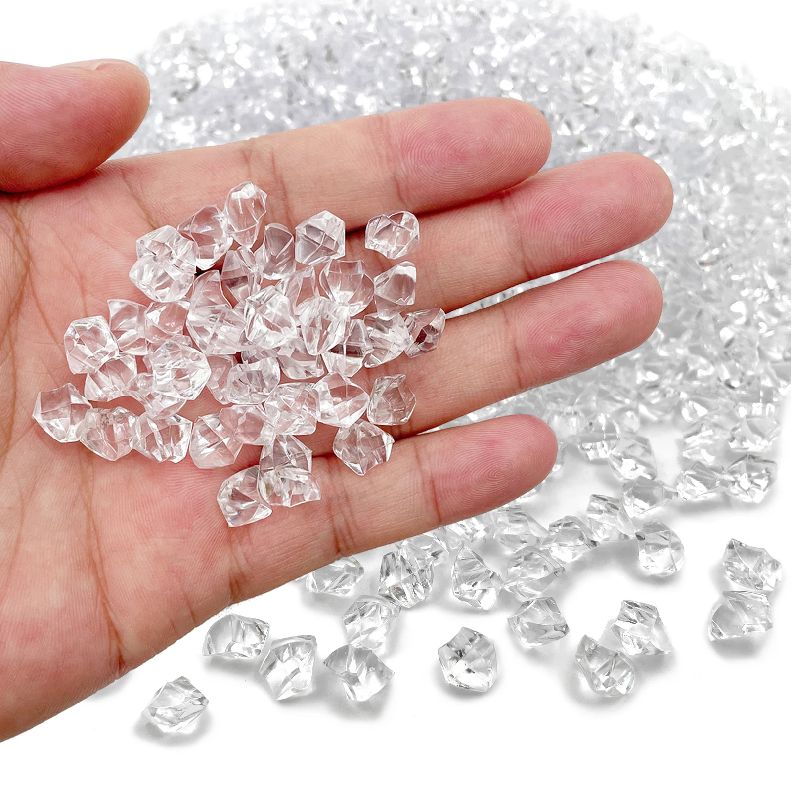 

5000Pcs Reusable Fake Ice Cubes Artificial Acrylic Crystal Cubes for Wedding Decor Photography Props Vase Fillers