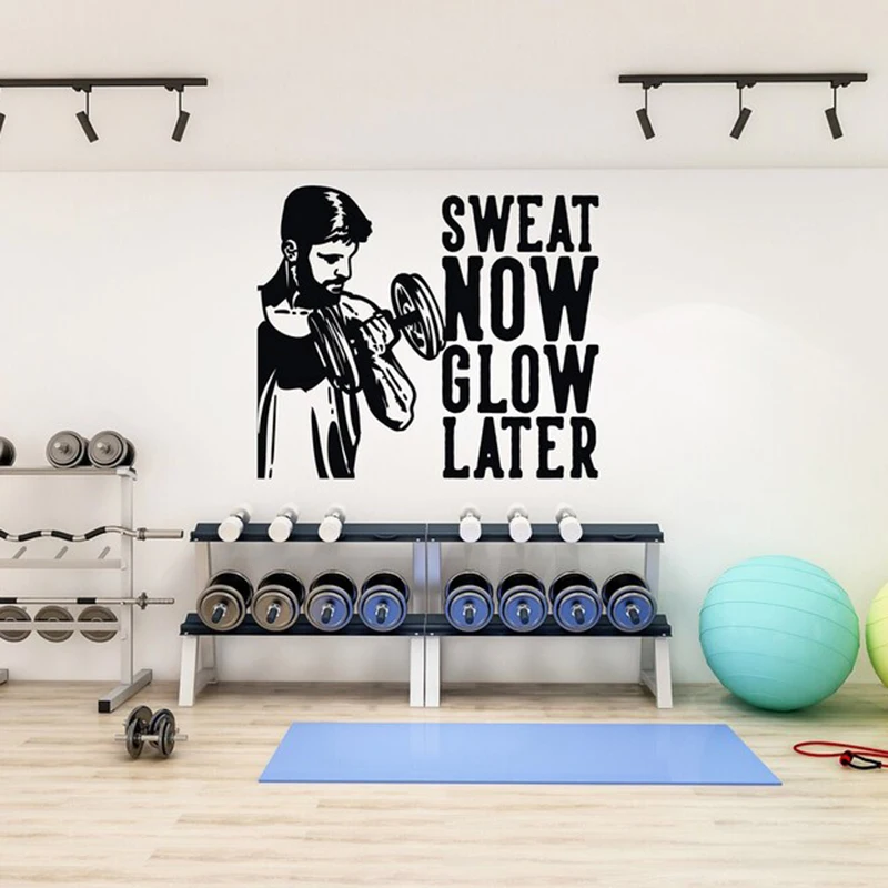 Настенный декор для спортзала Спортивная мотивация тренировка настенный стикер