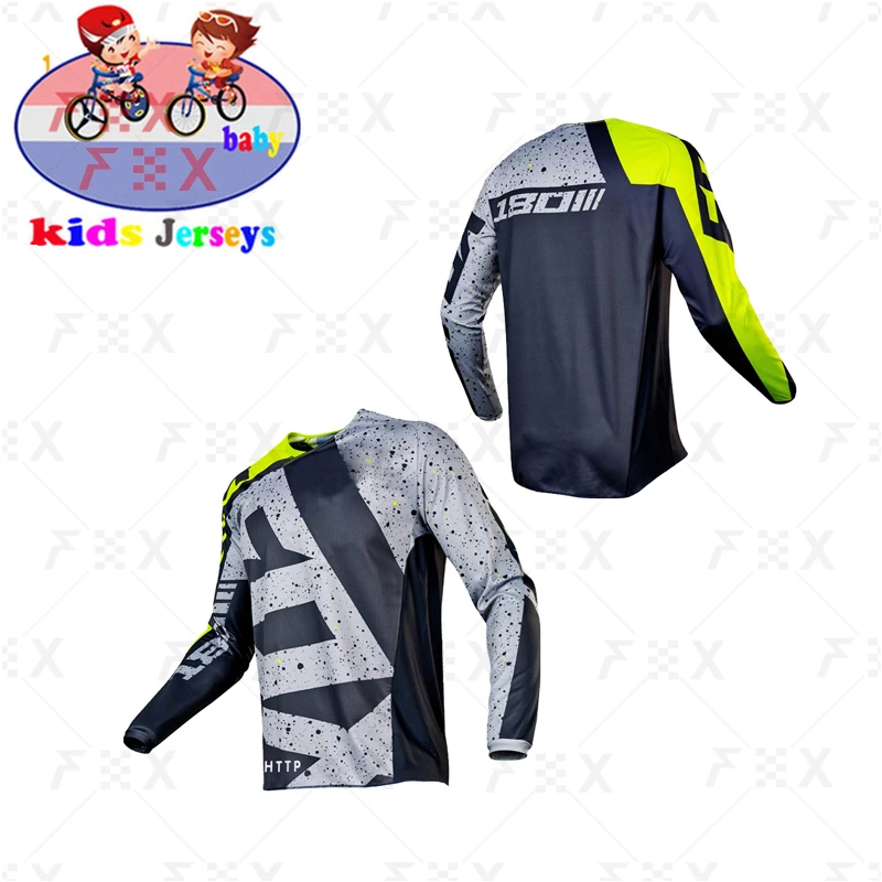 

Kids full-sleeve downhill jersey off-road mountain bike bicycle motorcycle children cycling T-shirt Http fox MTB cycling jersey