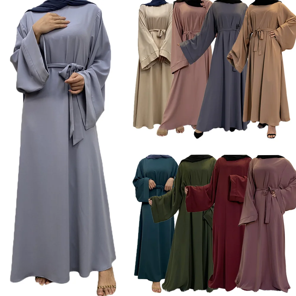 

Ramadan Abayas for Women Modest Casual Long Sleeve Maxi Dress Turkey Arab Kaftan Dubai Prayer Robe Femme Jalabiya Islamic Caftan