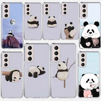 cute cartoon panda phone case coque for samsung galaxy s21 ultra 5g s20 fe s20 plus s10e s10 lite s8 s9 plus s7 cover funda capa
