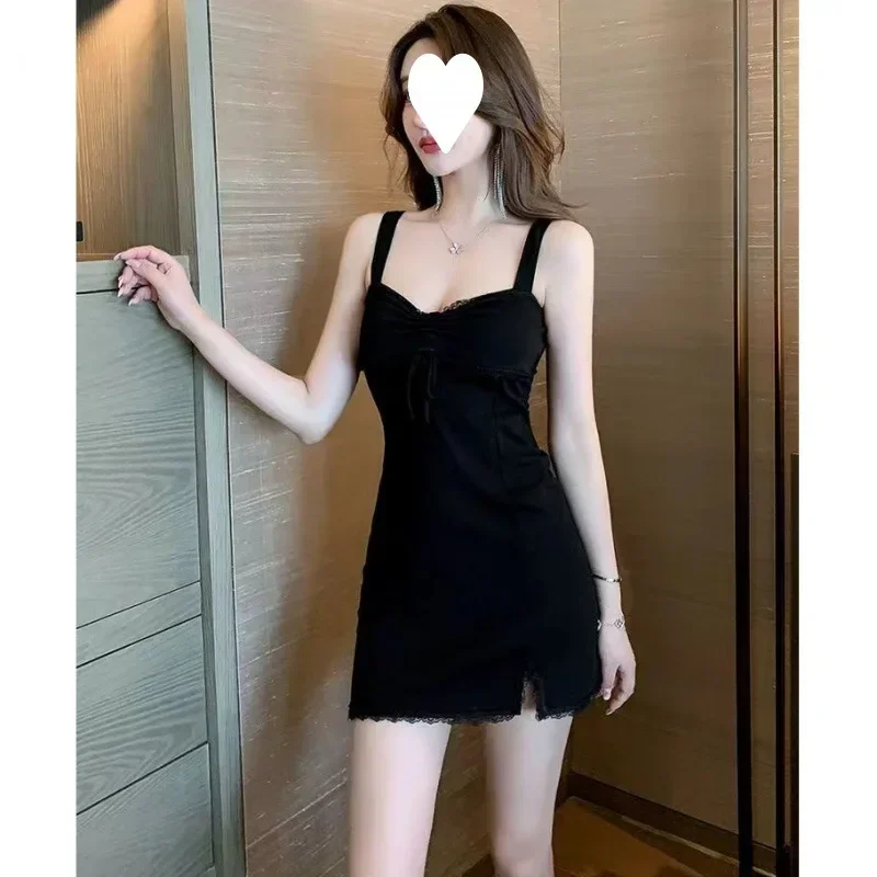 Новое летнее платье Pure Desire с эстетическим кружевом для похудения женское черное