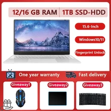 15.6inch 12GB RAM DDR4 IPS FHD Gaming Business Cheap Laptop 128G SSD 1TB HDD Windows10/11 With Fingerprint Backlit BT4.0 5G-WiFi