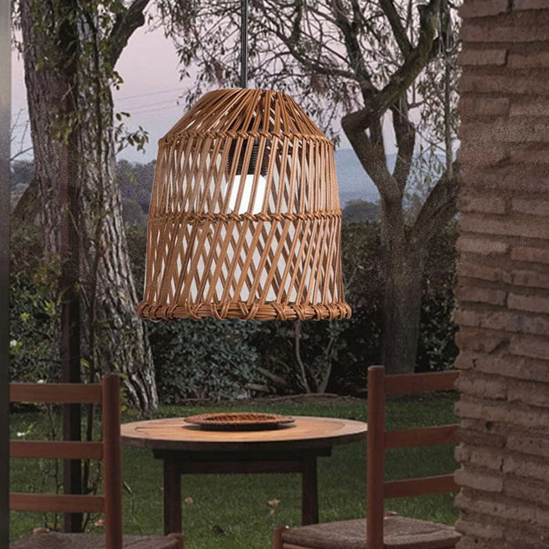 

Diy Teahouse Hand-Woven Lampshade Paper Rope Imitation Rattan Lighting Chandelier Decoration Creative Restaurant B&B Inn