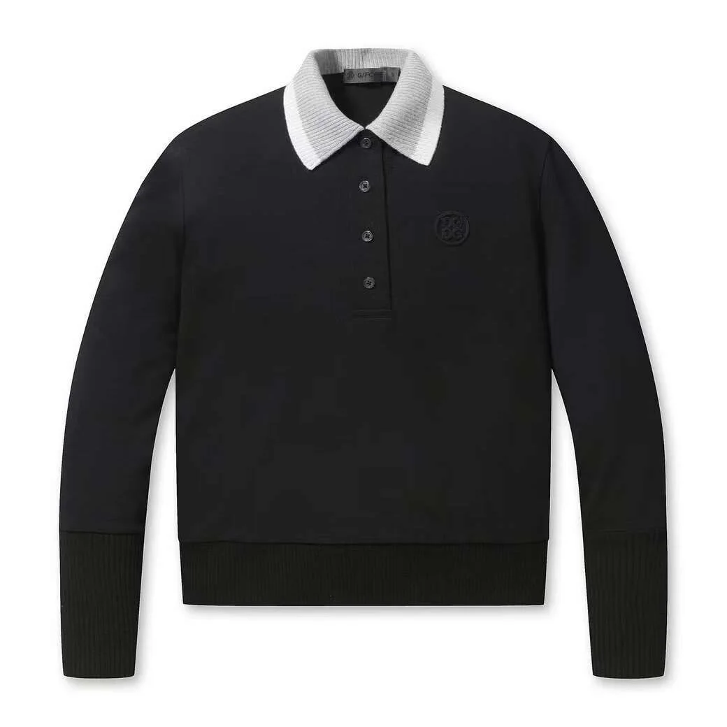 

Golf Women's Autumn And Winter New Sweater, Knitted Fabric Collar And Cuffs, Polo Collar, Color Contrast Design, Warm Fabric