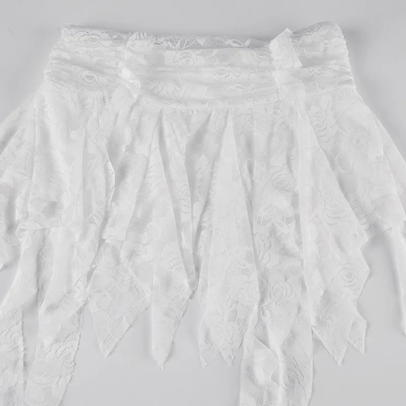 Летняя новая пикантная кружевная юбка во французском стиле с асимметричной