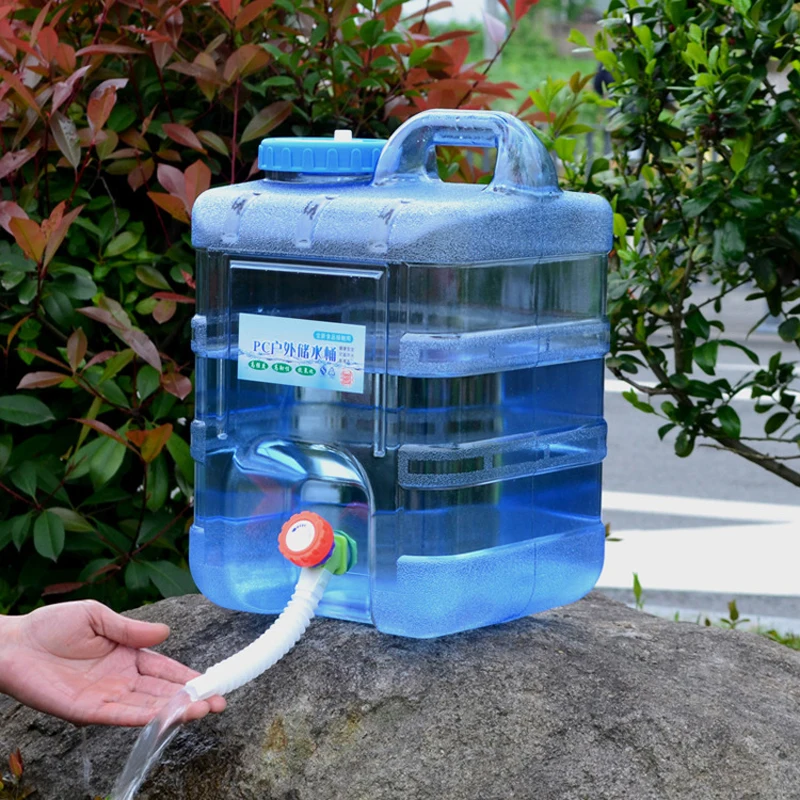 

18L Outdoor Water Bucket PE Square Camp Drinking Bucket Portable Car Food Grade Picnic Water Storage Bucket