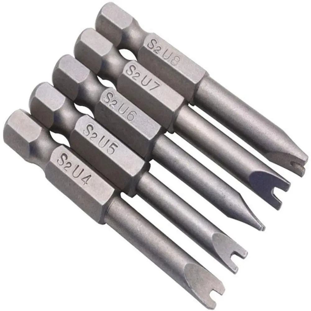 

5pcs 50mm U4-U8 S2 Alloy Steel Magnetic Triangular Screw Bits Magnetic Screwdriver Bit Anti Slip Triangle Screw Head Dropship