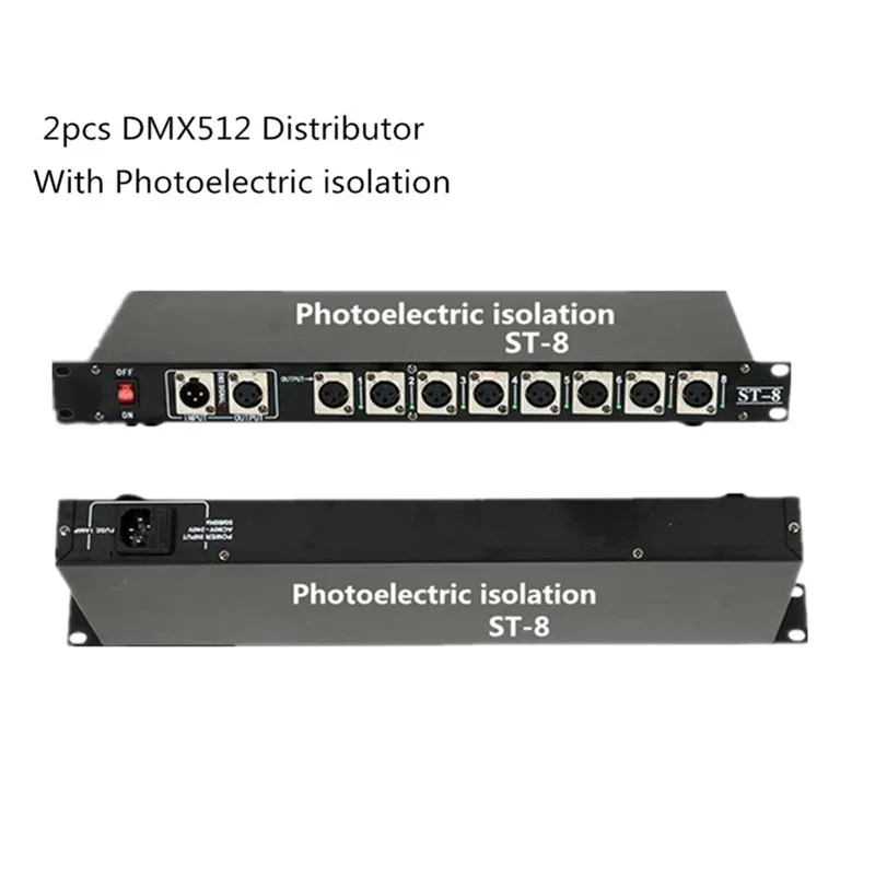 

2 шт., 8-канальный выходной фотораспределитель с фотоэлектрической изоляцией, контроллер DMX512 для сценического освещения